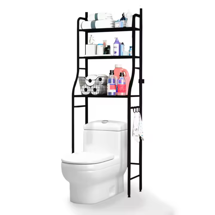 JUPPLIES Estanteria de Baño sobre Inodoro - Mueble Baño WC y Mueble Estanteria Lavadora - Estante de Almacenamiento Impermeable - Ahorra Espacio con 3 Baldas - 1