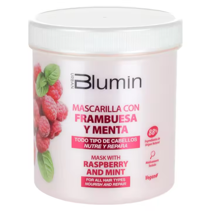 Tahe Blumin Mascarilla Frambuesa y Menta 700 Ml. / Mascarilla nutritiva y purificante de Blumin. - 1