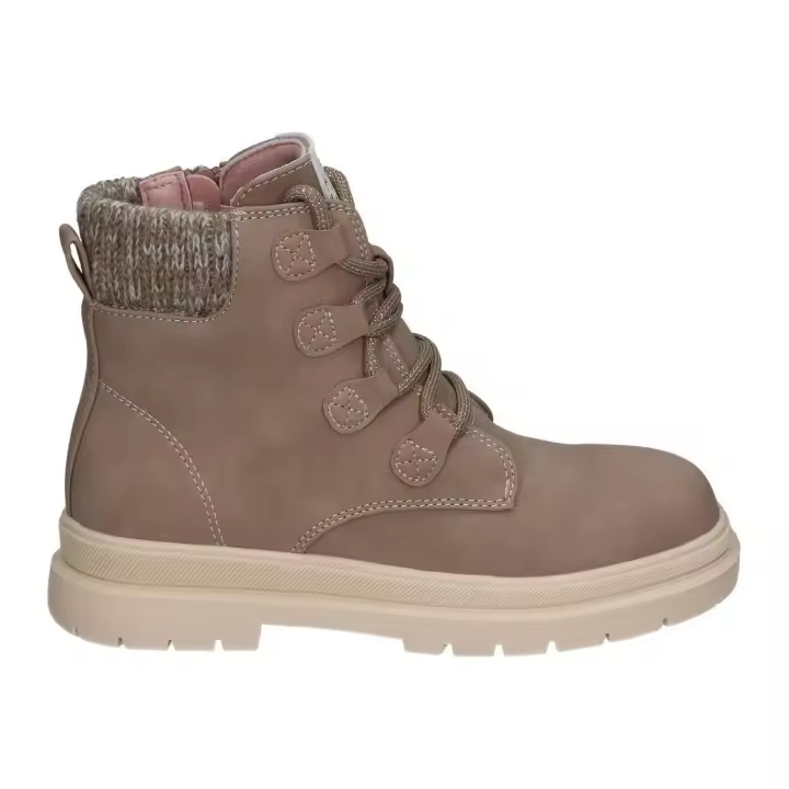 GARVALIN | Botas Garvalin para Niña – Botines Infantiles en Color Beige – Botín con Cierre de Cordones y Cremallera – Máximo Ajuste – Respetuoso – Casual – Alta Calidad – Desarrollo – Modelo 241560-C208 - 1