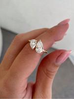 Anillo De Moissanita Y Diamante Brillante 925 Plata Esterlina Para Mujer Joyería Fina Regalo De Boda Y Compromiso - details 2