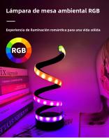 Lámpara De Escritorio RGB LED Blanco Luz Nocturna USB Dimmer Espiral Serpiente Lectura Luz De Escritorio Decoración Dormitorio Botón De Encendido Y Apagado - details 12