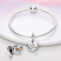 Beadas De Corazón Colorido En Plata Para Joyería De Pulsera Y Collar Con Encanto Para Chicos Y Chicas Accesorios De Moda Irregular - details 7