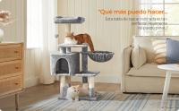 Feandrea Árbol para Gatos de Varios Niveles, Torre de 110 cm, Gris Claro - details 1