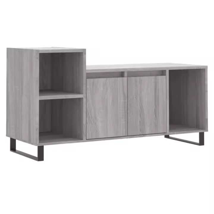vidaXL Mueble de TV madera contrachapada gris Sonoma 100x35x55 cm - 1