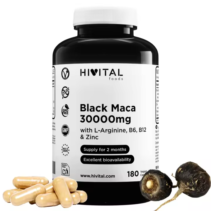 Maca Negra 30000 mg .180 cápsulas veganas. Hivital - 1