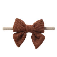 9Pcs Lote Cinta De Corduroy Sólido Para Bebé Niños Y Niñas Accesorios De Cabello Elásticos Para Recién Nacidos Gorros De Topknot De Nylon - details 5