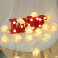 1Pack 10/20 Led Luz De Flores Rosas Blancas Operadas Por Batería Para Decoraciones De Fiesta De Cumpleaños Boda Wedding Y Día De San Valentín En El Hogar - details 4