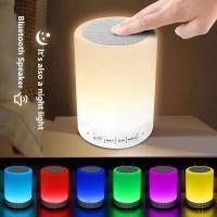 Lámpara De Noche LED RGB Con Bluetooth Y Audio Lámpara De Mesa Para Cama Luz Colorida Cambiable Al Toco Portátil - details 4