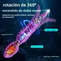 Vibrador Anal Rotativo 360° G Spot Clit Estimulación Vagina AV Mágica Linterna Masajeador Para Mujeres Juguete Sexual Dildo Masturbación - details 1