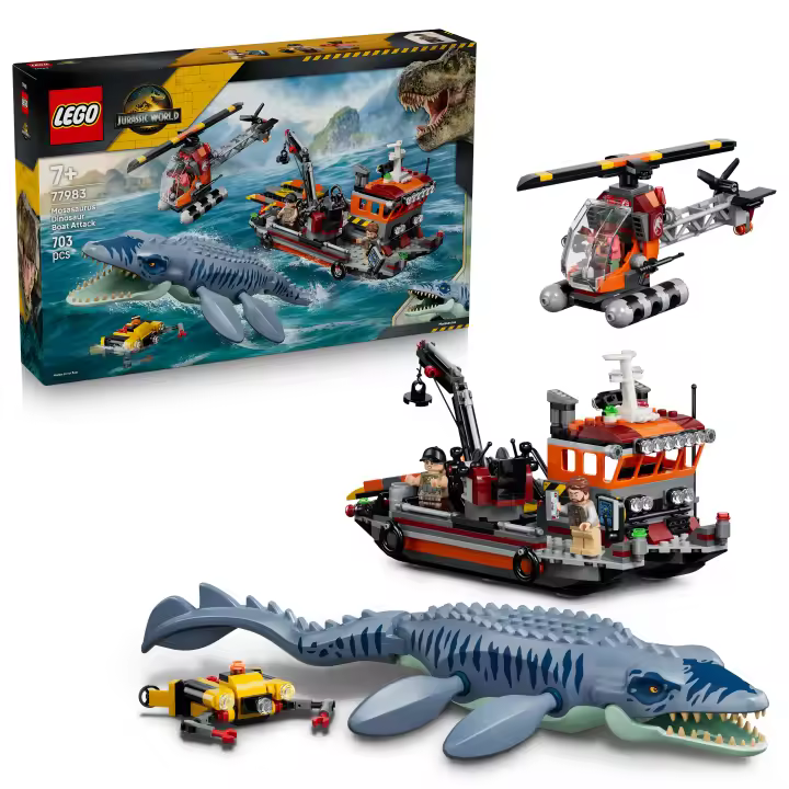 LEGO® 77983 Jurassic World Ataque del Dinosaurio Marino Mosasaurus – Juguete de Construcción - 1