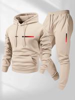 Conjunto Deportivo Para Hombre Con Capucha Y Pantalones Largos Estampado De Letras 2025 Adecuado Para Primavera Otoño Invierno Caliente - details 4