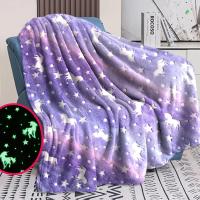 Manta De Terciopelo Para Noche Unicornio Dinosaurio Halloween Fútbol Cálida Suave Suave Anti-pelusa Para Niños - details 3