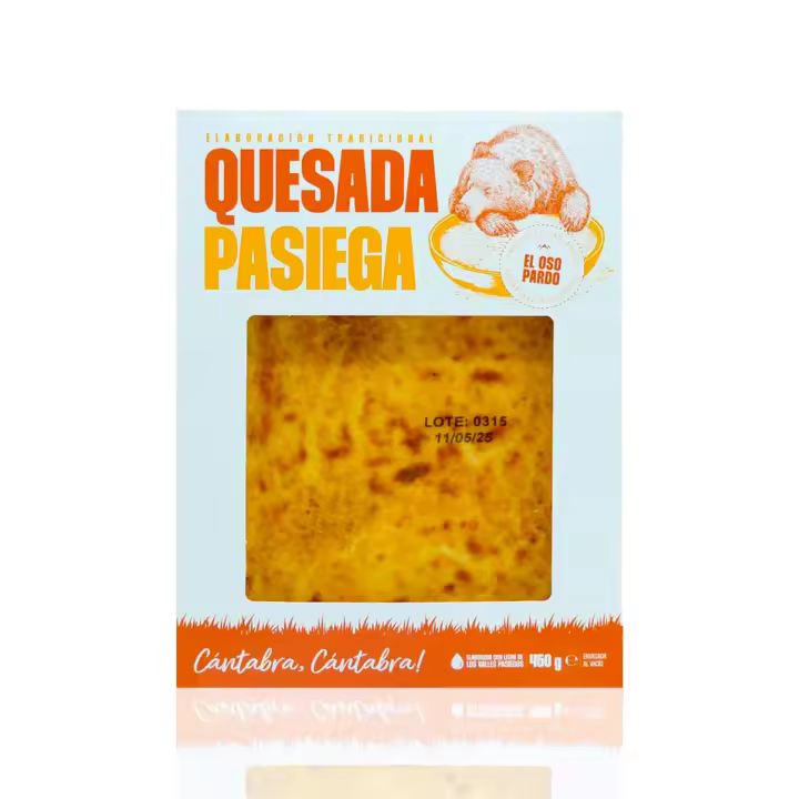 EL OSO PARDO Quesada Pasiega Tradicional 450g – Postre Típico de Cantabria, Textura Suave y Sabor Auténtico - 1