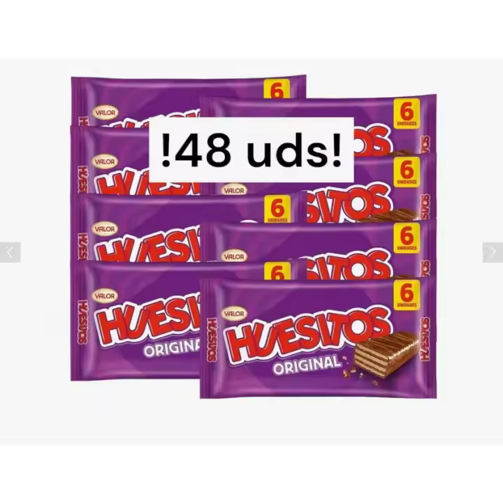 PACK DE 8 - Barritas de Barquillo con Chocolate Huesitos Valor – Total 48 Unidades - 1
