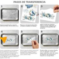 3pcs/Set Transfert De Muebles Con Pato Y Almendra Azul 6x12 Pulgadas Tema Natural Adhesivo Para Manualidades Y Muebles - details 2