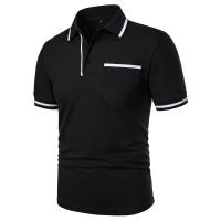 Camisa Polo Para Hombre De Manga Corta Color Sólido Casual Verano Transpirable Suelta Con Bolsillos Top Basic Splice Trendy - details 14