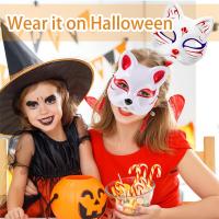 Mascarillas De Gato Blanco En Blanco Para DIY 10-50PCS Con Correas Para Halloween Cosplay Fiesta De Disfraz Animal Mitad De Rostro - details 4