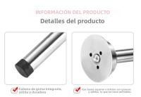 Parador De Puerta De Acero Inoxidable De Tamaño Extendido Con Punta De Goma Antideslizante Y Antiseña Protector De Pared Para Sliding - details 10