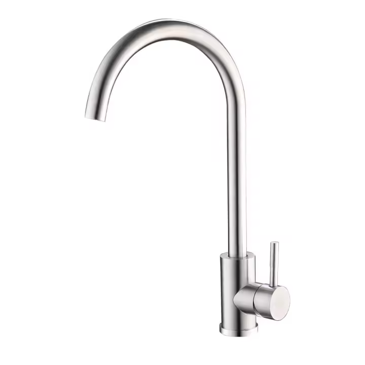 Grifo de cocina de alta presión con caño giratorio, mezclador de fregadero, arranque en frío y caliente, ahorro de energía, acero inoxidable - 1