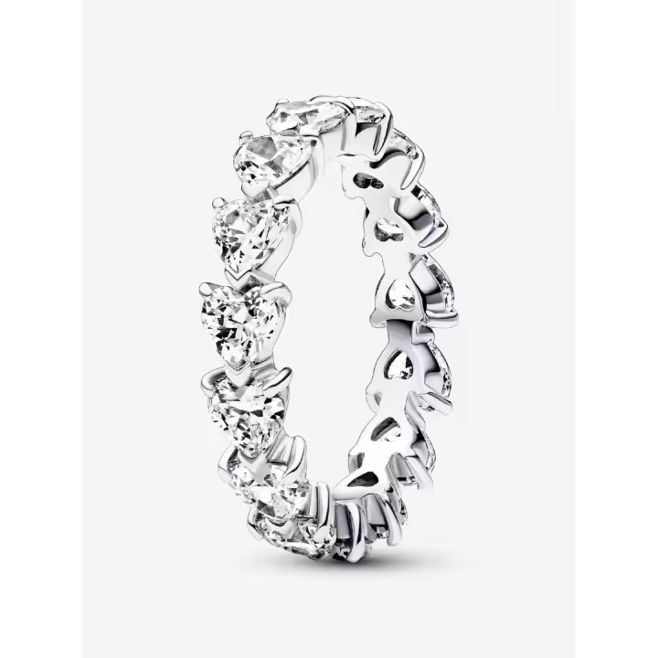 Pandora - Anillo de corazones transparentes - Plata de ley - 1