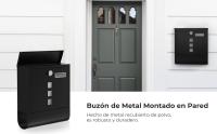 SONGMICS Buzón, Buzón de Correos, Cerradura con Cilindro de Cobre y Tapa Giratoria, Placa de Identificación, Porta-Periódicos, Fácil Montaje, 10 x 30,8 x 33,8 cm, Gris Antracita/Negro/Plata - details 1