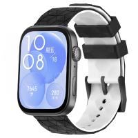 Correa De Deporte De Silicona Suave De Dos Tonos Para Huawei Watch Fit 3 Con Patrón De Fútbol Tamaño 20cm Unisex - details 4