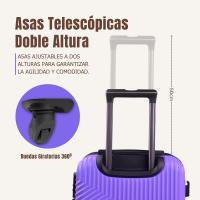 Maleta Avión Equipaje de Mano Viaje Cabina Trolley ABS Rígida 4 Ruedas Maleta de cabina rigida con asa telescopica 55x35x20CM - details 6