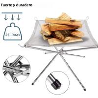 Estante De Fuego De Acero Inoxidable Para Camping Al Aire Libre Plegable Malla Pit De Madera Estilo De Fogata Para Jardín Y BBQ - details 2