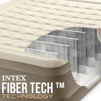 INTEX - Colchón hinchable doble Deluxe Ultra Plus 152x203x46 cm, para 2 personas, máximo 272 kg, cama hinchable para interior, PVC laminado, resistente a pinchazos, incluye hinchador eléctrico, bolsa de transporte - details 6