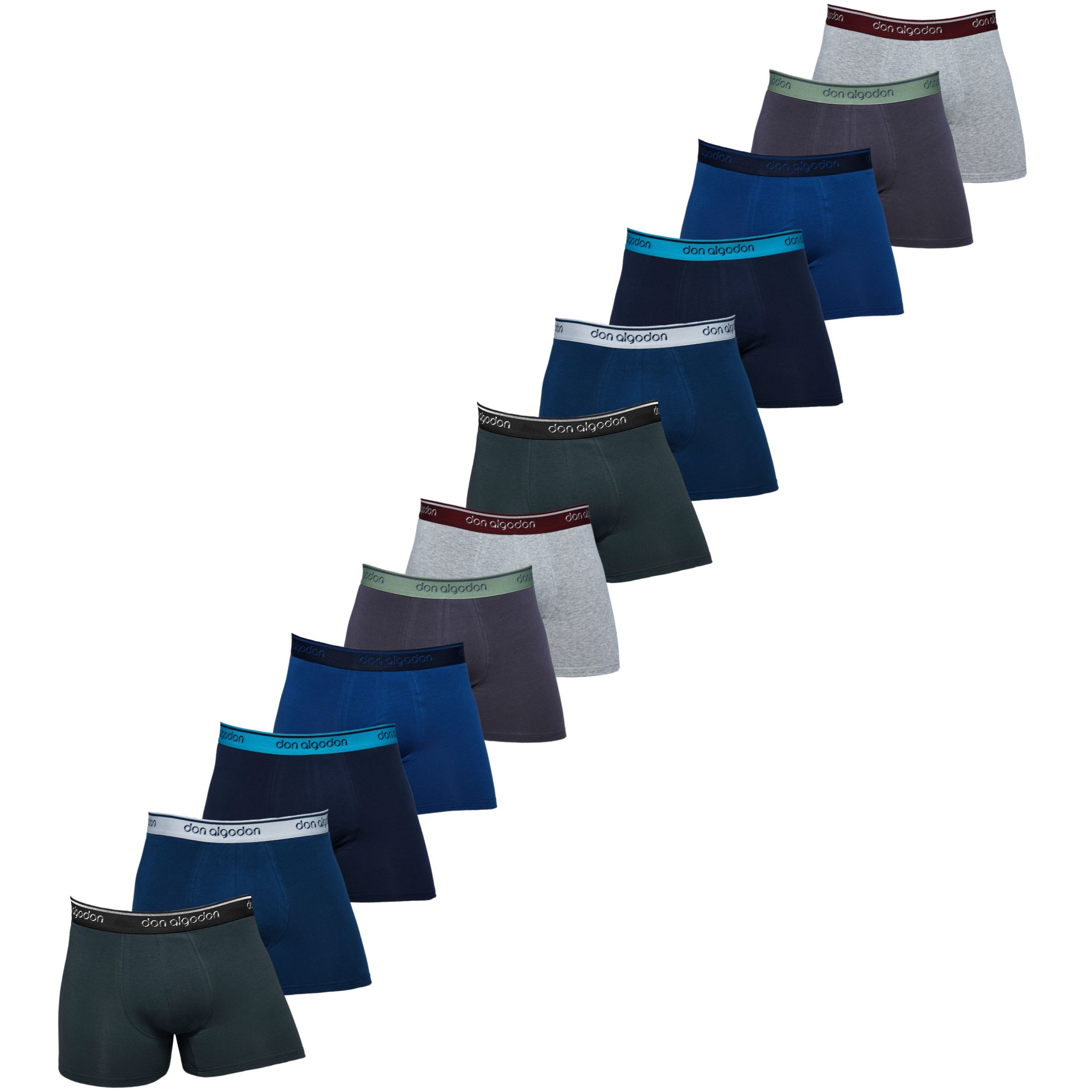 Don Algodon - Boxers Hombre Pack 12 Unidades | 6 Colores | Suaves, Transpirables y Resistentes - Máxima Comodidad para Uso Diario