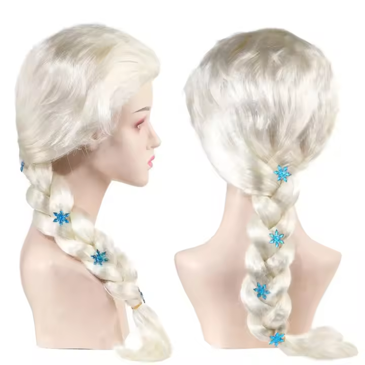 Pelucas De Cosplay De Elsa Para Niñas Princesa De La Reina De La Nieve Peluca De Disfraz Para Fiesta De Halloween Carnaval Purim Máscara - 1