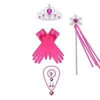 Juego De Accesorios De Cosplay De Elsa Princesa Con Guantes Varita Corona Joyería Peluca Rizada Para Niñas Disfraz De Reina De Hielo - details 5