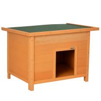 PawHut Caseta para Perro de Exterior Casa para Perros de Madera Impermeable con Tejado Abatible y Patas Antideslizantes para Interior y Exterior 82x58x58 cm Natural - details 0