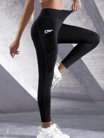 Leggings De Cintura Alta Para Mujer Con Bolsillos Yoga Fitness Running Sportswear De Color Sólido Estilo Elegante Y Cómodo - details 1