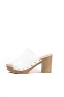 Paloma Wang sandalias mujer mules con tacón alto y plataforma efecto madera con tachas - details 7
