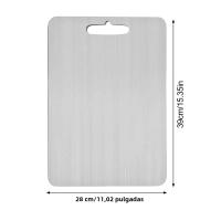 Tabla De Corte Doble Cara De Metal Con Agarre Fácil Para Hornear Tabla De Cocina Para Carne Frutas Verduras Herramienta De Cocina Rectangular Material De Titanio - details 14