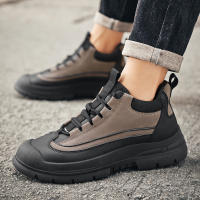 Zapatos De Trabajo Casual Invierno Para Hombre Botas De Cuero Con Pelo Cómodas Antideslizantes Altas Transpirables Con Plush - details 10