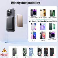 FGNS Power Bank Inalámbrico Magnético 10000mAh con Carga Rápida USB C 22.5W PD QC 3.0, Cargador Portátil Compatible con smartphones con carga inalámbrica. Android, - details 1