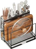 Organizador De Cocina De 5 En 1 Montado En La Pared Acero Inoxidable Resistente Hasta 20lbs Para Cuchillos Y Tablas De Cortar - details 0