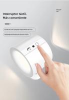Lámpara De Pared LED Con Control Táctil Doble Cabeza 360 Rotatable 3 Colores Luz Nocturna Inalámbrica Para Dormitorio Luz Diaria Contemporánea Para Cocina Comedor Estudio Baño - details 3
