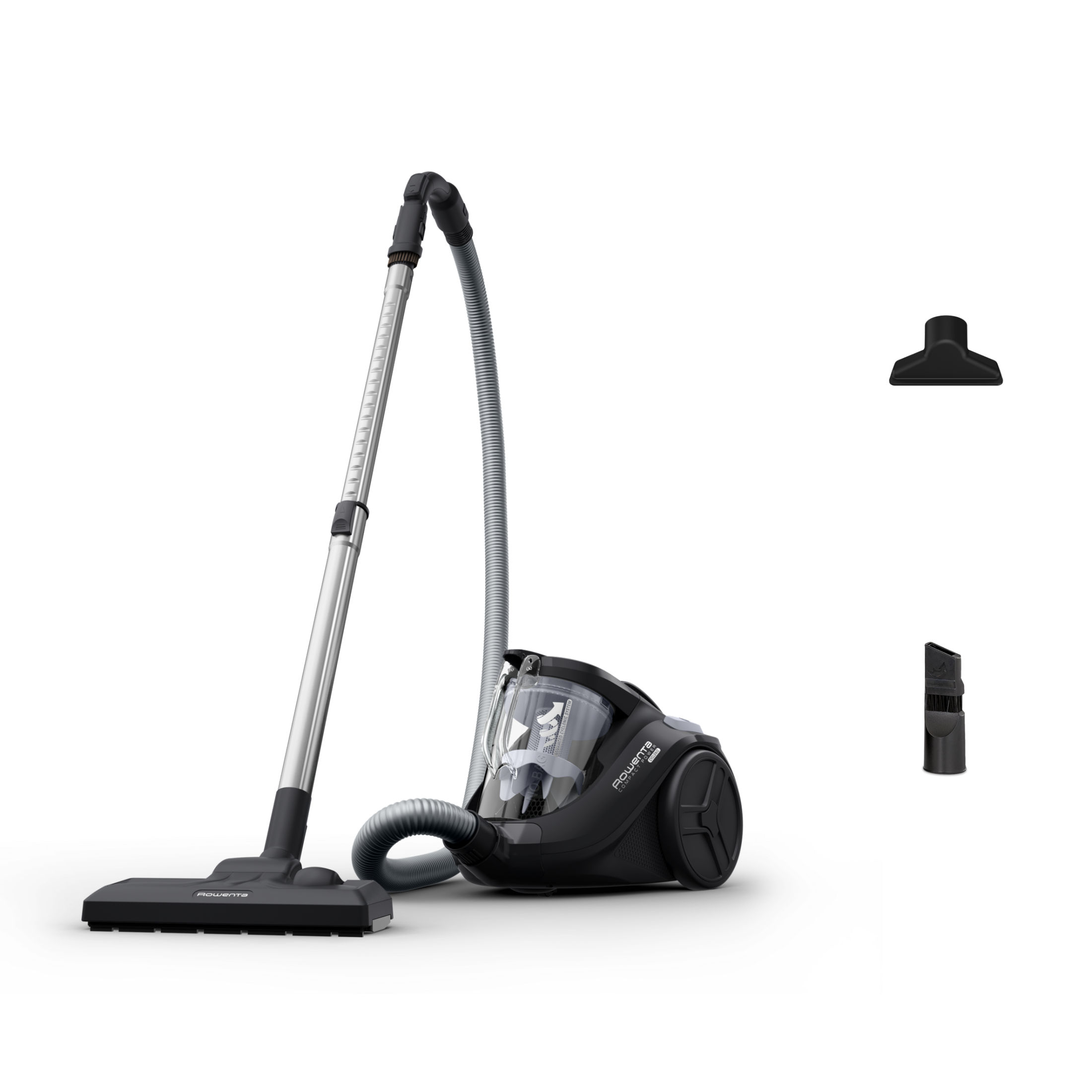 Rowenta Compact Power Cyclonic, aspiradora sin bolsa, kit clásico, filtración avanzada, gran recogida de polvo, compacta RO3725EA