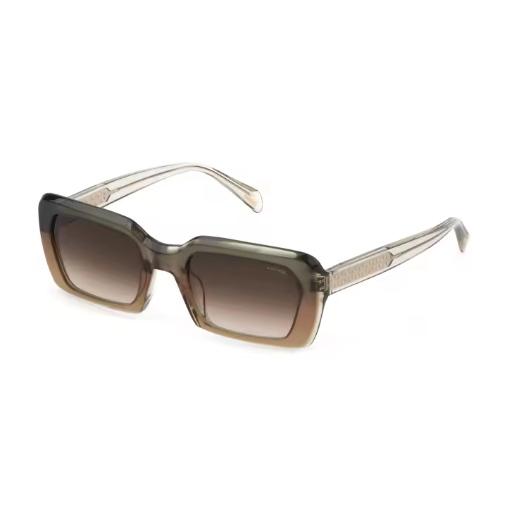 Police Splg21 Gafas de Sol, 06pc Verde Scuro Sfumato Verde Chiaro Lucido, 53 cm Unisex Adulto - 1