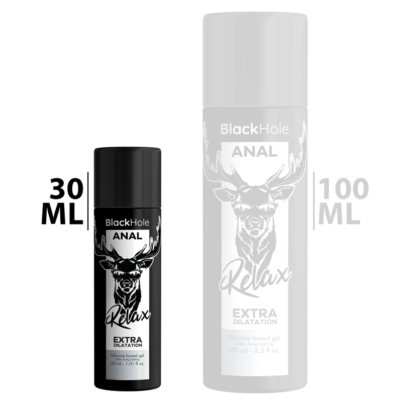Lubricante Anal Dilatación Base Silicona - 30/100 Ml - Black Hole