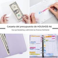 Cuaderno De Ledger A6 De Cuero PU Macaron Con Zip Bag Para Presupuesto Y Cuentas Grado De Gradiente Libre De Hojas - details 3