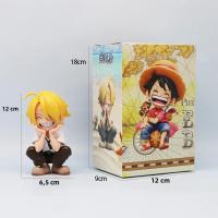 Figura De Anime 13cm One Piece Monkey D Luffy Roronoa Zoro Juguete Kawaii Q Figural Nendoroid Decoración De Coche PVC Regalo - details 6
