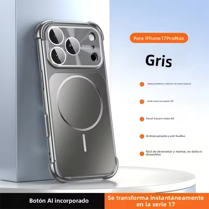 Funda Magnética Para iPhone Con Protector De Cámara Y Carcasa De Silicona Mate Antichoque Compatible Con Magsafe Modelos 13 14 15 16 17 - 1