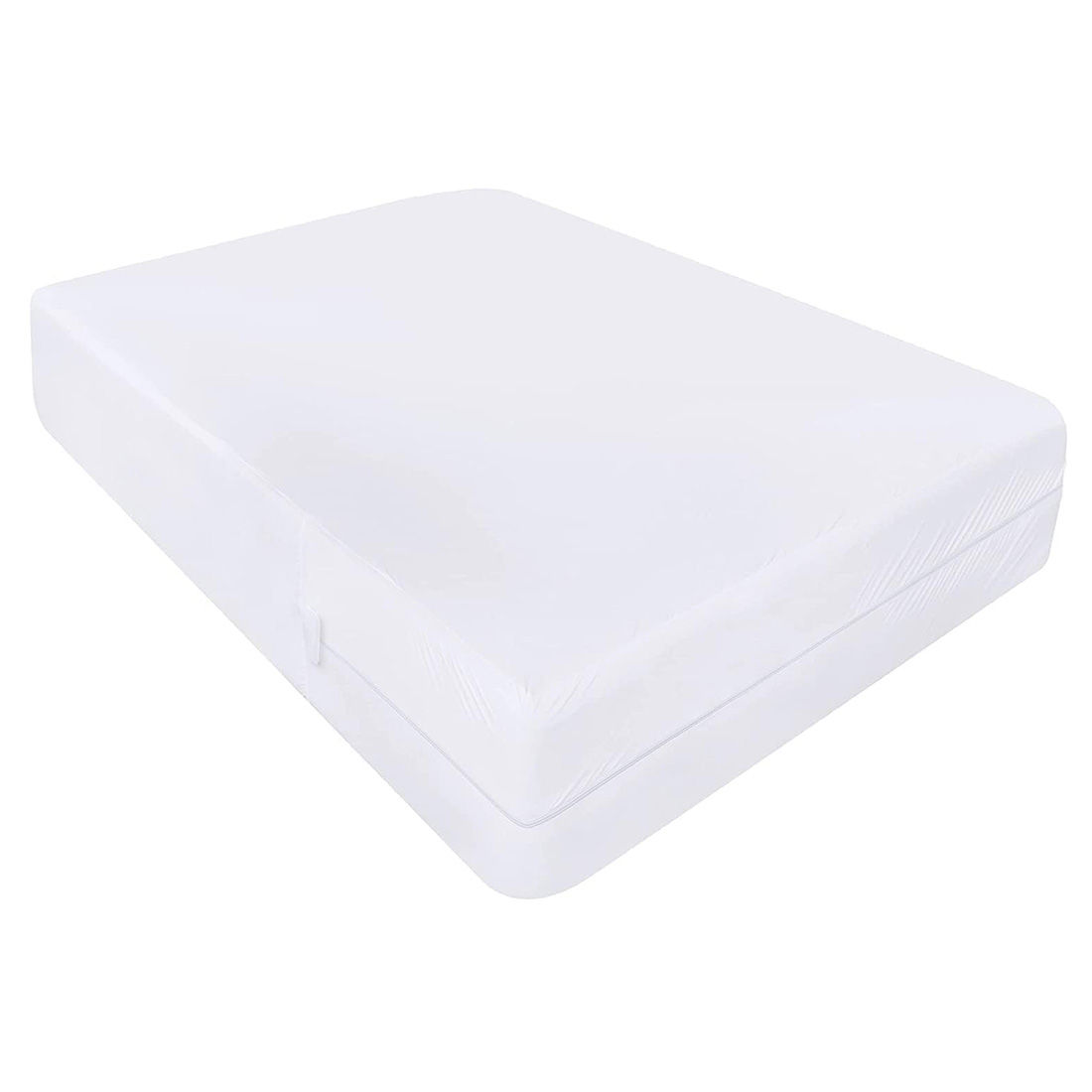 HOMESOL® Funda de colchón Micrfibra Blanco para cama, Con Cremallera en L - cama de 90-105-135-150