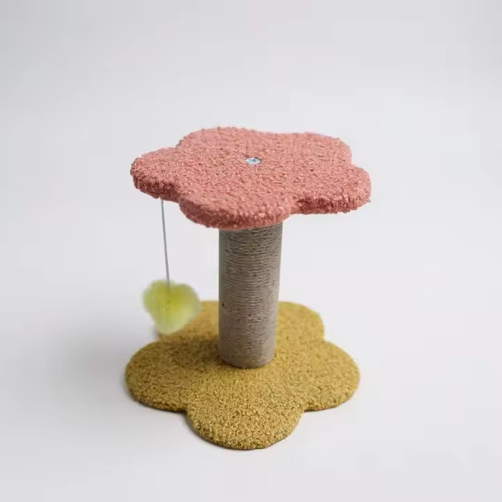 COTTECOTA-Árbol para Gato forma Flor Rosa 24x25x19cm Rascador de Gato de sisal Juguetes para Gatos Árbol Entretenimiento Poste de Rascador Pequeño Colgante Rascador para Limar Uñas de los Gatitos Rascador de gatos - 1