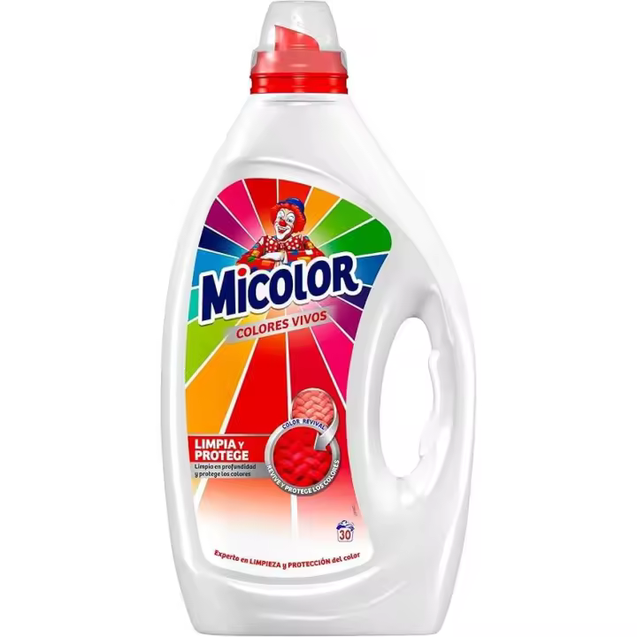 MICOLOR Detergente Colores Vivos 30 Lavados – Pack 4 Unidades - 1