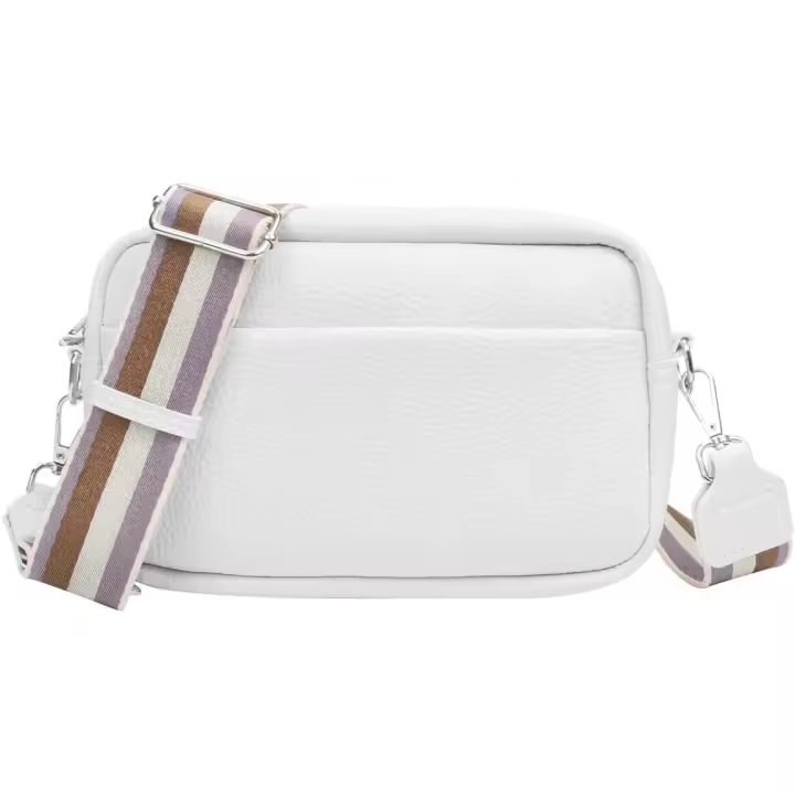 Bolso bandolera para mujer: bolsos pequeños y bandoleras con correa ancha ajustable y cremallera, bolso bandolera multiusos de piel. - 1